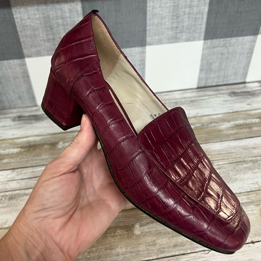Boden Carina Croc Block Heel Loafers